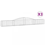 3 db íves horganyzott vas gabion kosár 400x30x40/60 cm