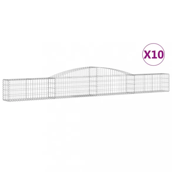 10 db íves horganyzott vas gabion kosár 400x30x40/60 cm