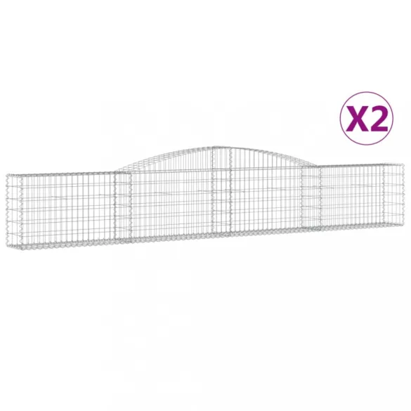 2 db íves horganyzott vas gabion kosár 400x30x60/80 cm
