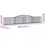 2 db íves horganyzott vas gabion kosár 400x30x60/80 cm