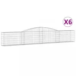 6 db íves horganyzott vas gabion kosár 400x30x60/80 cm