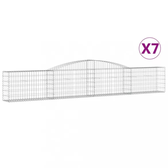 7 db íves horganyzott vas gabion kosár 400x30x60/80 cm