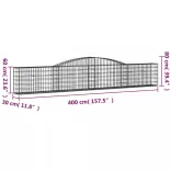 7 db íves horganyzott vas gabion kosár 400x30x60/80 cm