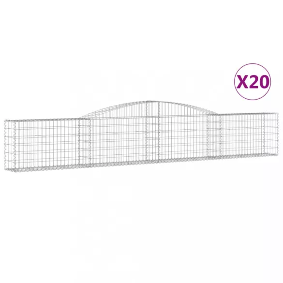 20 db íves horganyzott vas gabion kosár 400x30x60/80 cm