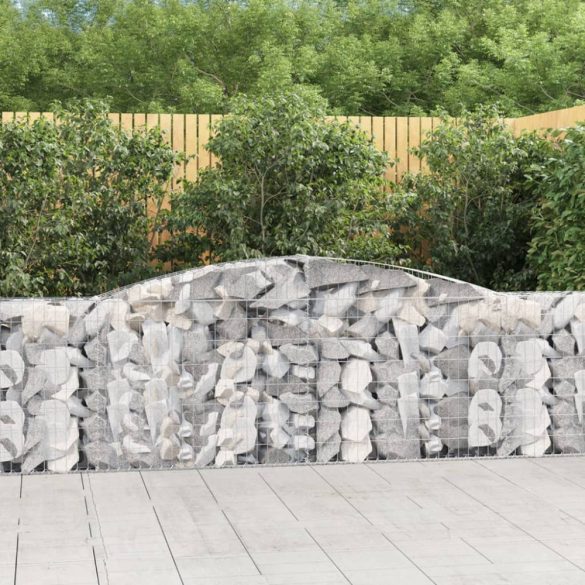 6 db íves horganyzott vas gabion kosár 400x30x80/100 cm