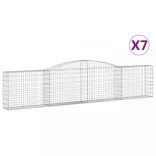 7 db íves horganyzott vas gabion kosár 400x30x80/100 cm