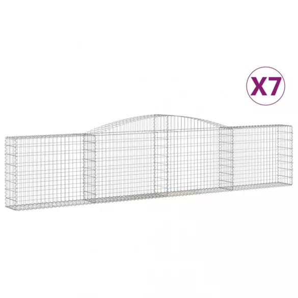 7 db íves horganyzott vas gabion kosár 400x30x80/100 cm