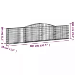 25 db íves horganyzott vas gabion kosár 400x30x80/100 cm