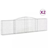 2 db íves horganyzott vas gabion kosár 400x30x100/120 cm