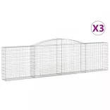 3 db íves horganyzott vas gabion kosár 400x30x100/120 cm