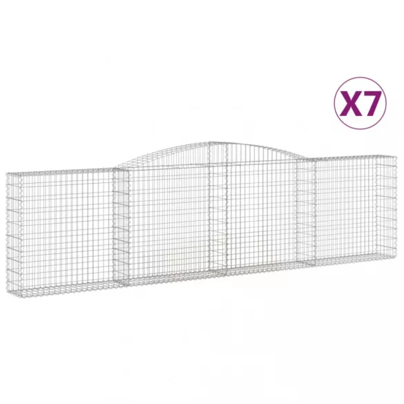 7 db íves horganyzott vas gabion kosár 400x30x100/120 cm