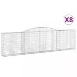 8 db íves horganyzott vas gabion kosár 400x30x100/120 cm