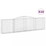 10 db íves horganyzott vas gabion kosár 400x30x100/120 cm