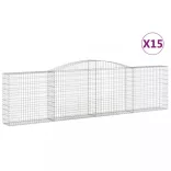 15 db íves horganyzott vas gabion kosár 400x30x100/120 cm