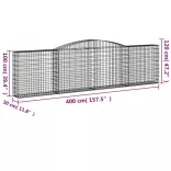 20 db íves horganyzott vas gabion kosár 400x30x100/120 cm