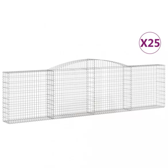 25 db íves horganyzott vas gabion kosár 400x30x100/120 cm