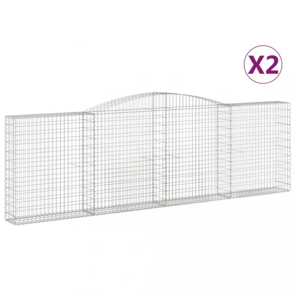 2 db íves horganyzott vas gabion kosár 400x30x120/140 cm