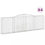 4 db íves horganyzott vas gabion kosár 400x30x120/140 cm