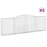 5 db íves horganyzott vas gabion kosár 400x30x120/140 cm