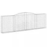 6 db íves horganyzott vas gabion kosár 400x30x120/140 cm