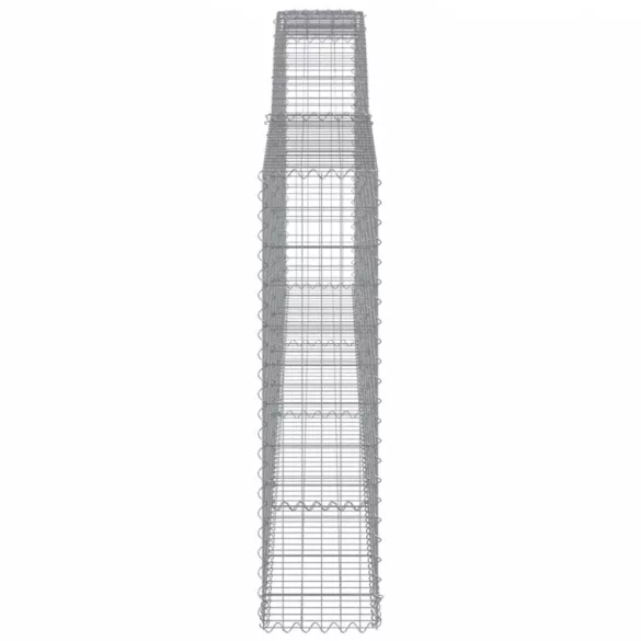 6 db íves horganyzott vas gabion kosár 400x30x120/140 cm