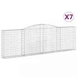 7 db íves horganyzott vas gabion kosár 400x30x120/140 cm