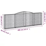 20 db íves horganyzott vas gabion kosár 400x30x120/140 cm