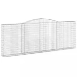 2 db íves horganyzott vas gabion kosár 400x30x140/160 cm