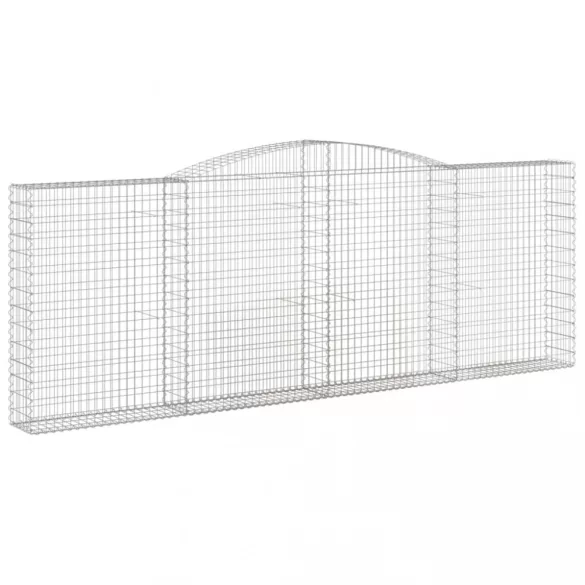 2 db íves horganyzott vas gabion kosár 400x30x140/160 cm