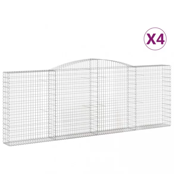 4 db íves horganyzott vas gabion kosár 400x30x140/160 cm