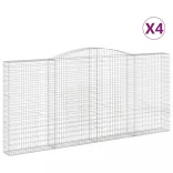 4 db íves horganyzott vas gabion kosár 400x30x180/200 cm