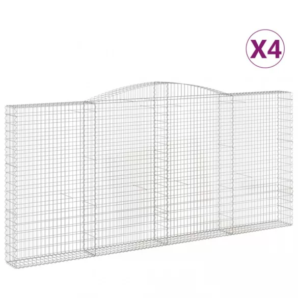 4 db íves horganyzott vas gabion kosár 400x30x180/200 cm