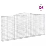 6 db íves horganyzott vas gabion kosár 400x30x180/200 cm
