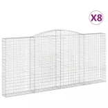 8 db íves horganyzott vas gabion kosár 400x30x180/200 cm