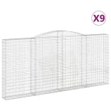 9 db íves horganyzott vas gabion kosár 400x30x180/200 cm