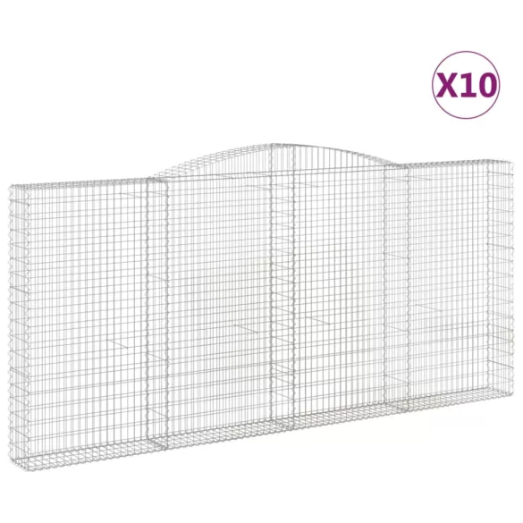 10 db íves horganyzott vas gabion kosár 400x30x180/200 cm