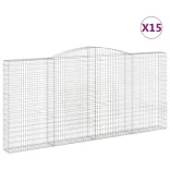 15 db íves horganyzott vas gabion kosár 400x30x180/200 cm