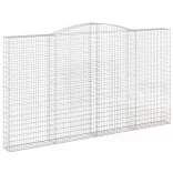 2 db íves horganyzott vas gabion kosár 400x30x220/240 cm
