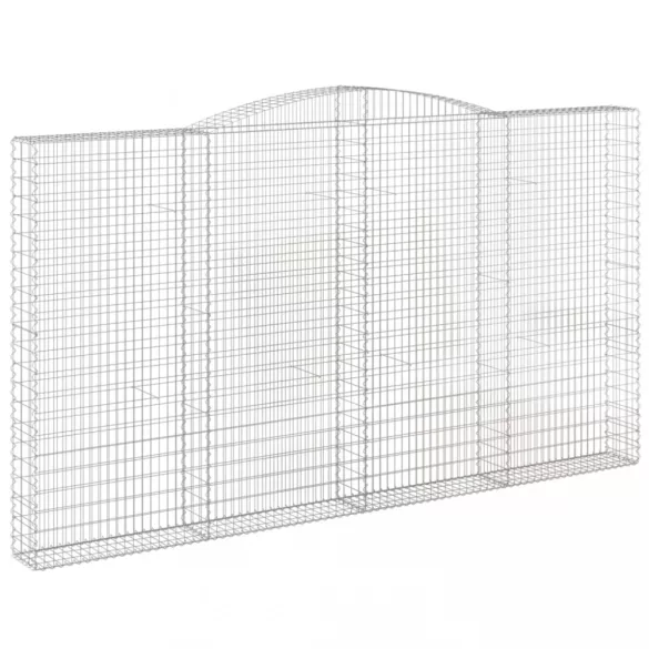 2 db íves horganyzott vas gabion kosár 400x30x220/240 cm