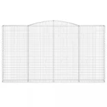 2 db íves horganyzott vas gabion kosár 400x30x220/240 cm