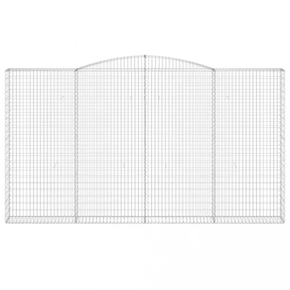 2 db íves horganyzott vas gabion kosár 400x30x220/240 cm