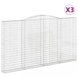 3 db íves horganyzott vas gabion kosár 400x30x220/240 cm