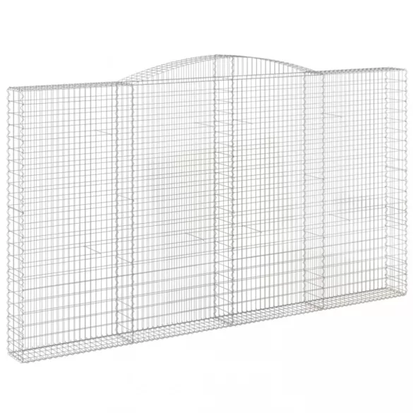 3 db íves horganyzott vas gabion kosár 400x30x220/240 cm