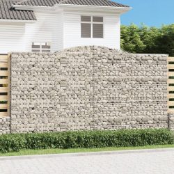 6 db íves horganyzott vas gabion kosár 400x30x220/240 cm