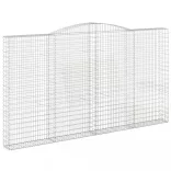 6 db íves horganyzott vas gabion kosár 400x30x220/240 cm