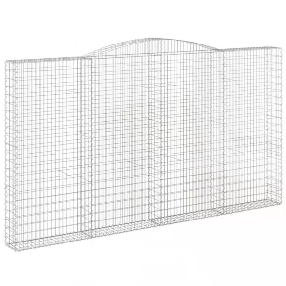 6 db íves horganyzott vas gabion kosár 400x30x220/240 cm
