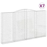 7 db íves horganyzott vas gabion kosár 400x30x220/240 cm