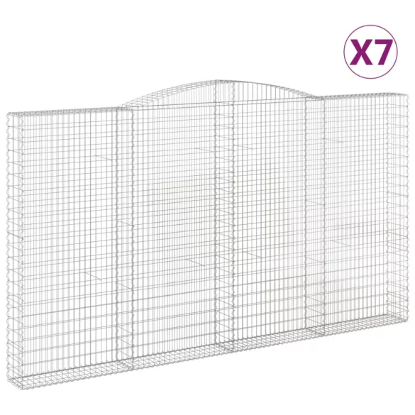 7 db íves horganyzott vas gabion kosár 400x30x220/240 cm