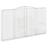 8 db íves horganyzott vas gabion kosár 400x30x220/240 cm