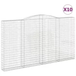 10 db íves horganyzott vas gabion kosár 400x30x220/240 cm